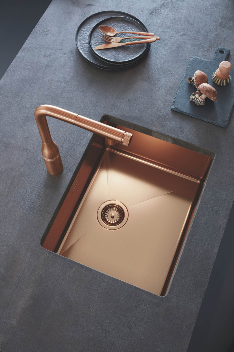 Grohe K700U zlewozmywak podblatowy/wpuszczany 55x44 cm stal  brushed warm sunset 31574DL1