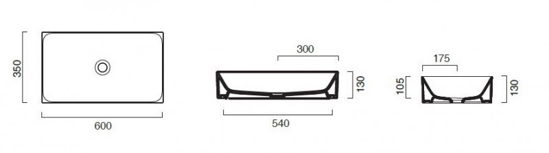 Catalano New Zero umywalka stawiana na blat 60x35 tortora matowy cemento Cataglaze 0222600032