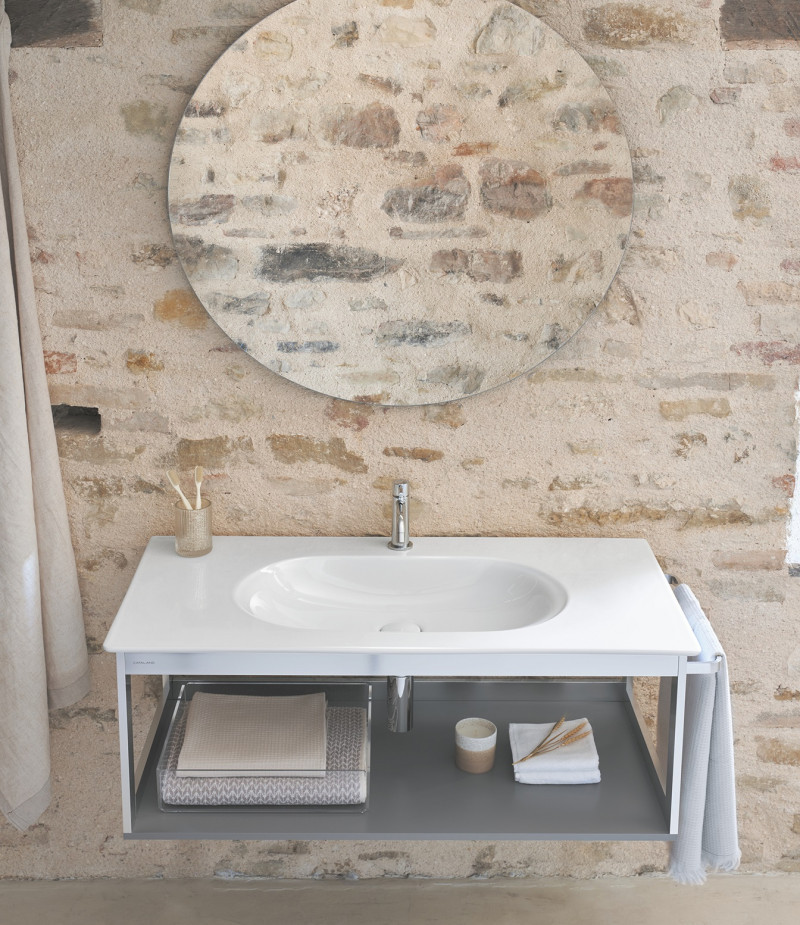 Catalano Sfera 100 umywalka z blatem ceramicznym 100x50 bianco satinato Cataglaze 0521010021