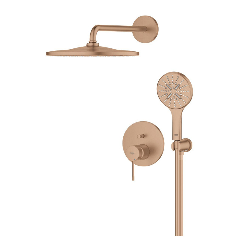 Grohe Essence zestaw podtynkowy z deszczownicą Mono 310 kompletny złoty szczotkowany brushed warm sunset 25287DL0