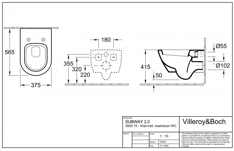 Villeroy&Boch Subway 2.0 DirectFlush  muszla wisząca + deska wolnoopadająca 5614HR01