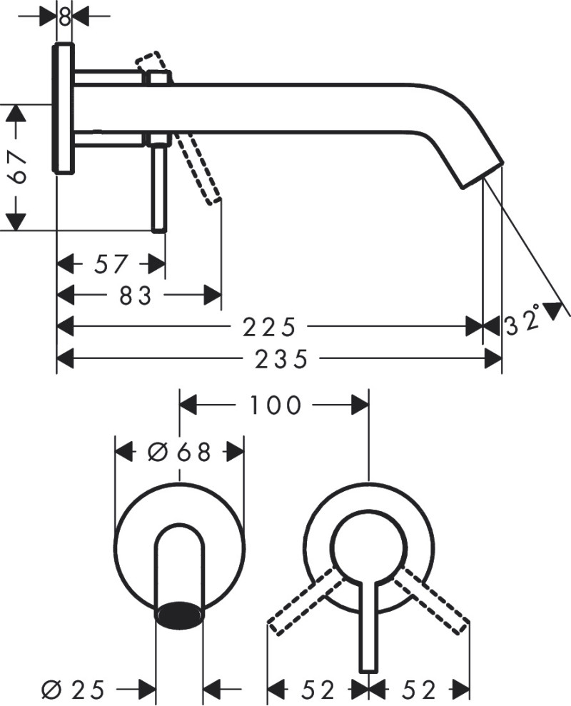 Hansgrohe Tecturis S bateria umywalkowa podtynkowa z wylewką 22,5cm chrom 73351000