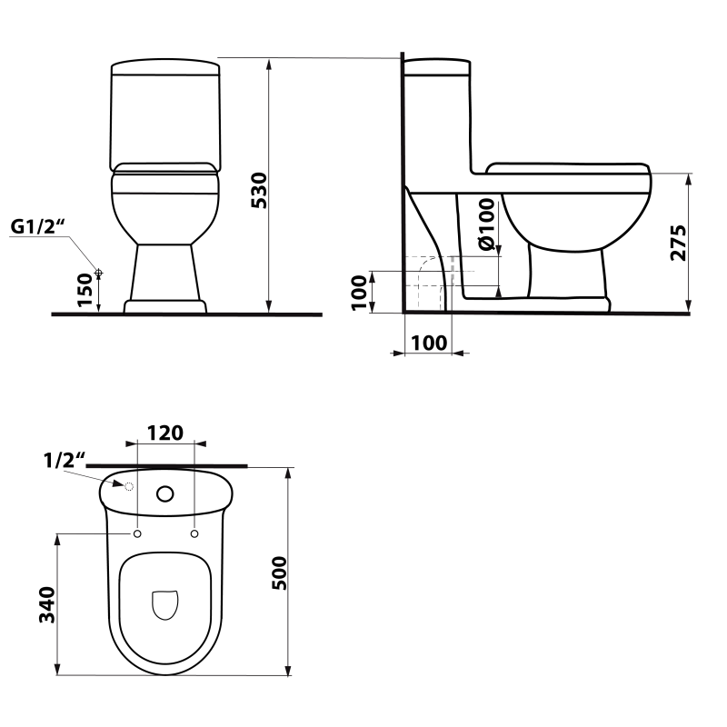 Sapho AQUALINE PETIT mały kompakt muszla WC dla dzieci z deską biały PT520 + PT005