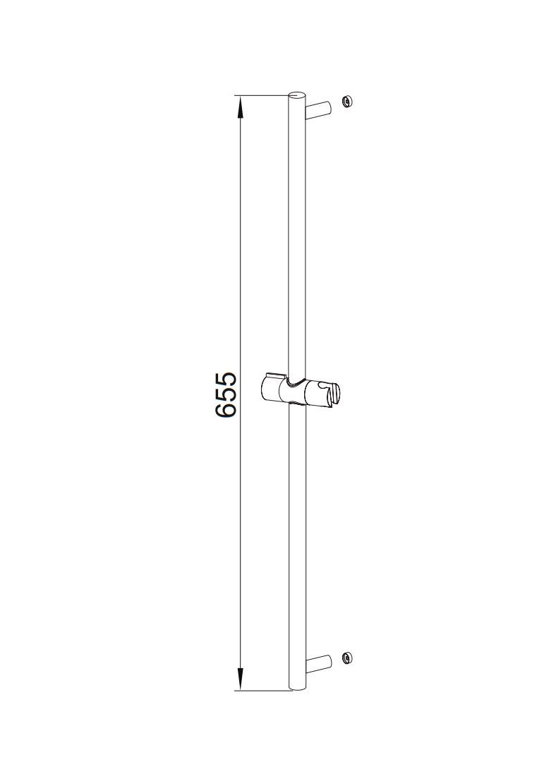 Kohlman Axel Gray drążek prysznicowy 65 cm grafit szczotkowany QW002AG