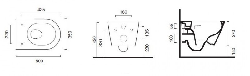 Catalano New Zero 50 Silentech muszla wisząca 50x35 biały Cataglaze 0111500001