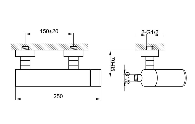 Kohlman Foxal bateria prysznicowa ścienna chrom QW120F