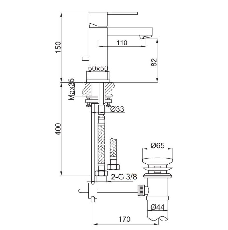 Kohlman Excelent bateria umywalkowa chrom QB100H