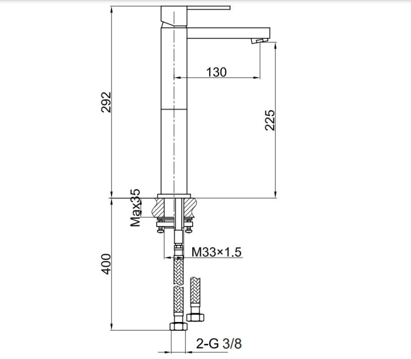 Kohlman Excelent bateria umywalkowa wysoka chrom QB170H