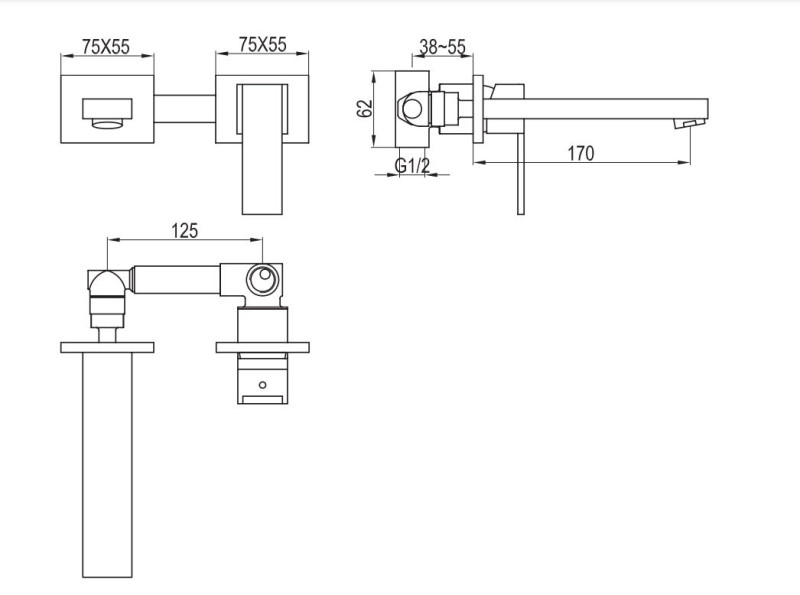 Kohlman Excelent bateria umywalkowa podtynkowa chrom QW180H