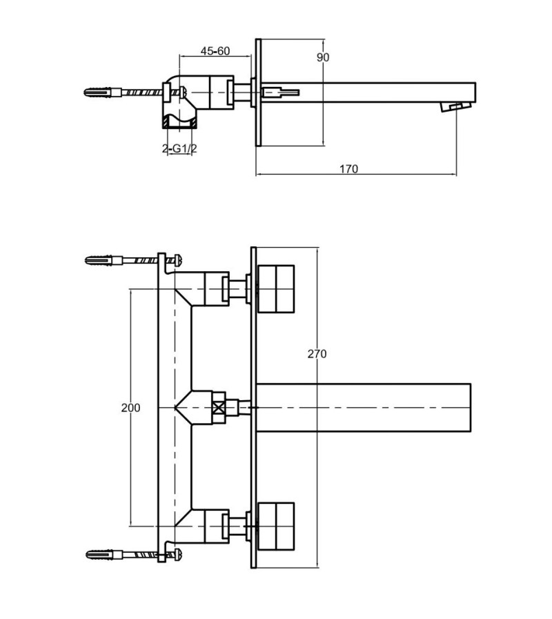 Kohlman Excelent bateria umywalkowa podtynkowa chrom QW195H