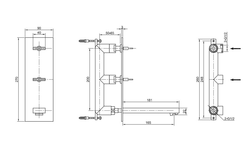 Kohlman Excelent bateria umywalkowa podtynkowa chrom QW196H