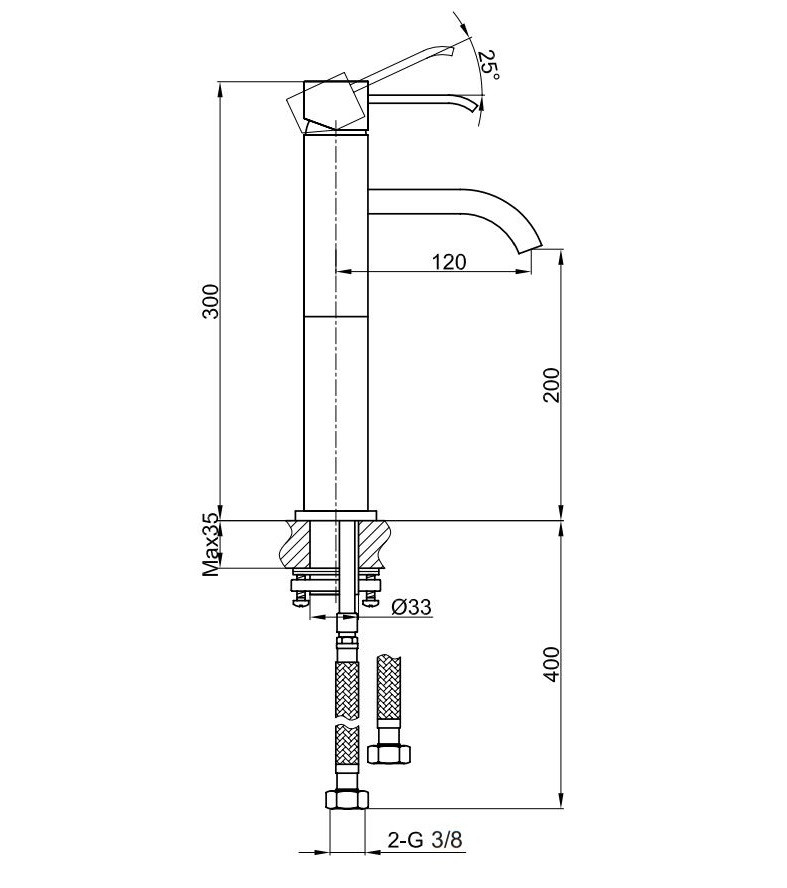 Kohlman Axis bateria umywalkowa wysoka chrom QB170N