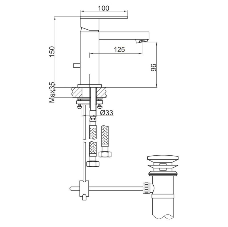 Kohlman Nexen bateria umywalkowa chrom QB100U