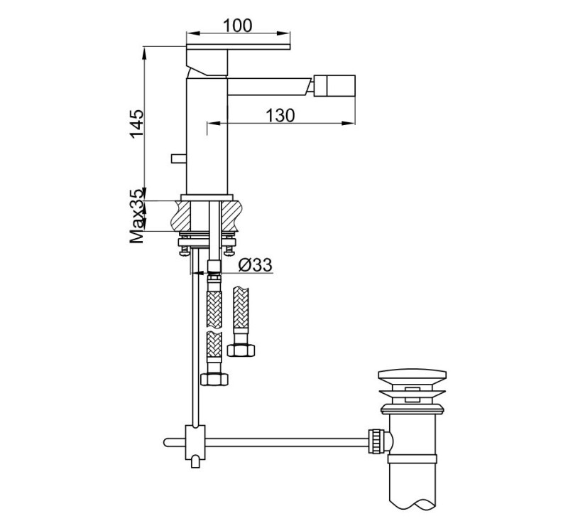 Kohlman Nexen bateria bidetowa chrom QB130U