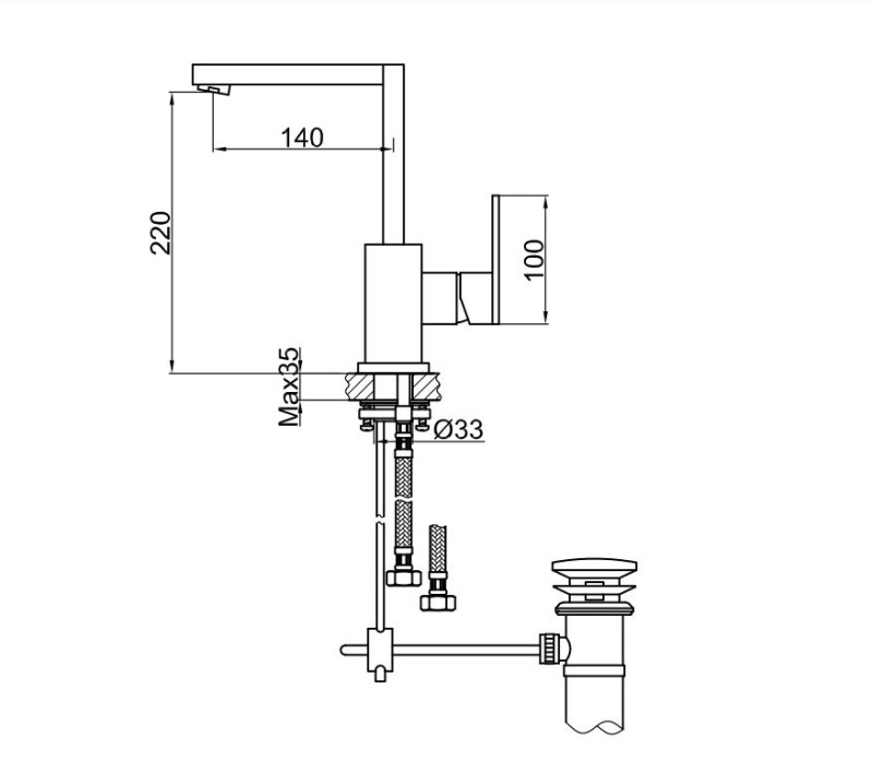 Kohlman Nexen bateria umywalkowa wysoka chrom QB150U