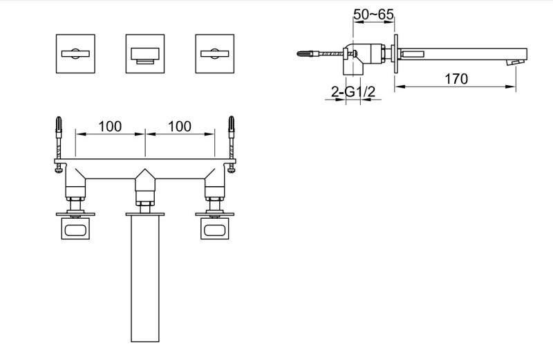 Kohlman Nexen bateria umywalkowa podtynkowa chrom QW190U