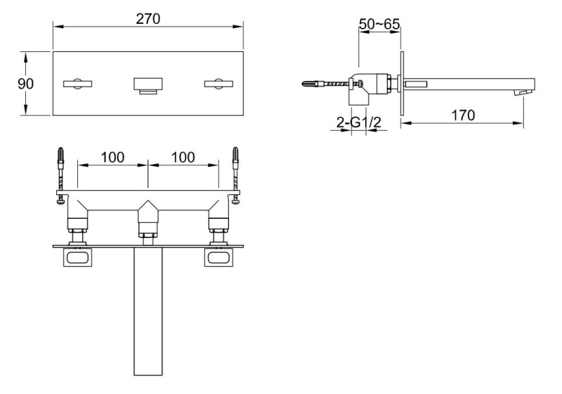 Kohlman Nexen bateria umywalkowa podtynkowa chrom QW195U