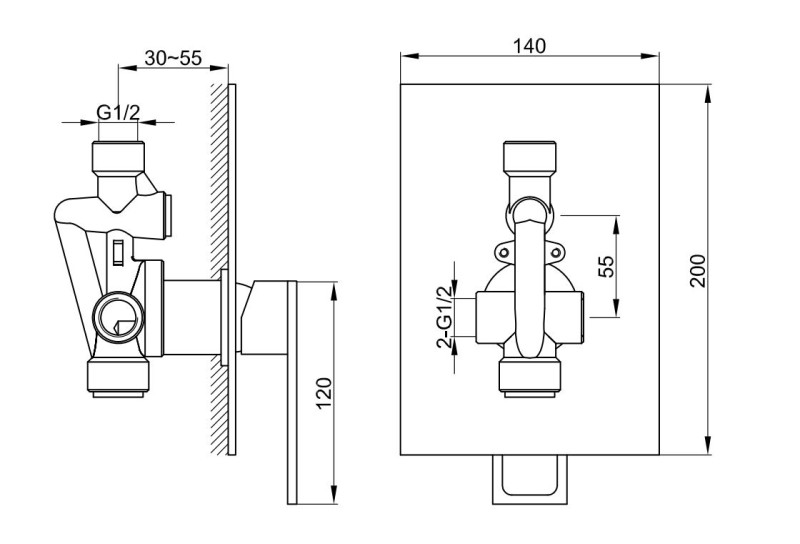 Kohlman Nexen bateria prysznicowa podtynkowa chrom QW220U