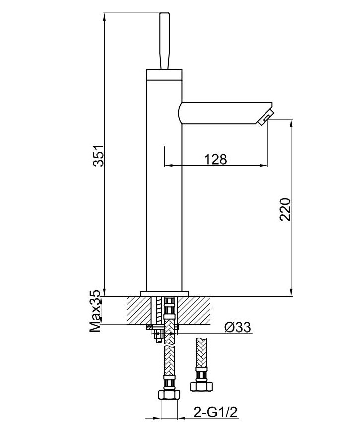 Kohlman Maxima bateria umywalkowa wysoka chrom QB170M