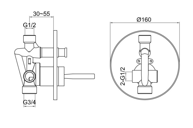 Kohlman Maxima bateria wannowo-prysznicowa podtynkowa chrom QW210M