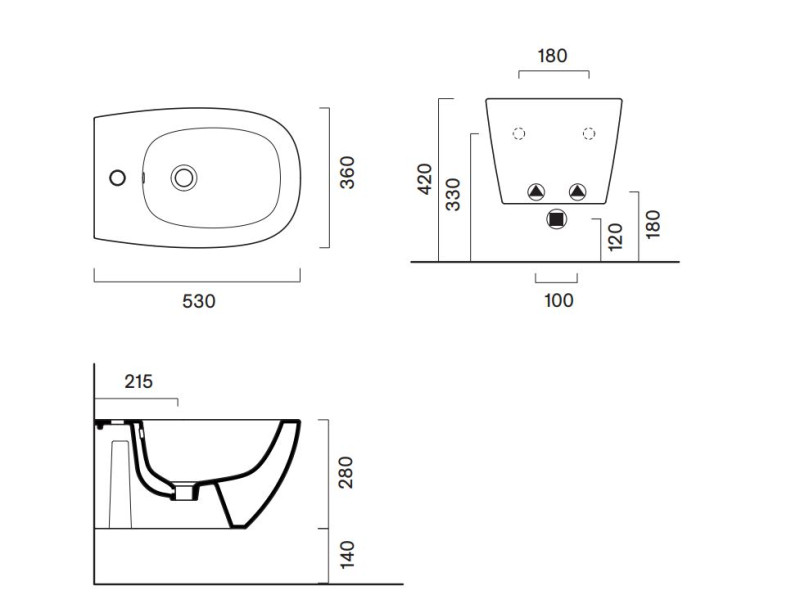 Catalano Alvea Silentech bidet wiszący 53x36 biały połysk Cataglaze 0618531001