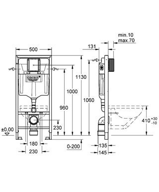 Grohe Rapid SL Nova Cosmopolitan S stelaż podtynkowy do WC 5w1 kompletny z przyciskiem 37601GN0 Brushed Cool Sunrise złoty szczotkowany