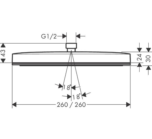 Hansgrohe Pulsify E Ecosmart deszczownica głowica prysznicowa 260 1jet chrom 24331000