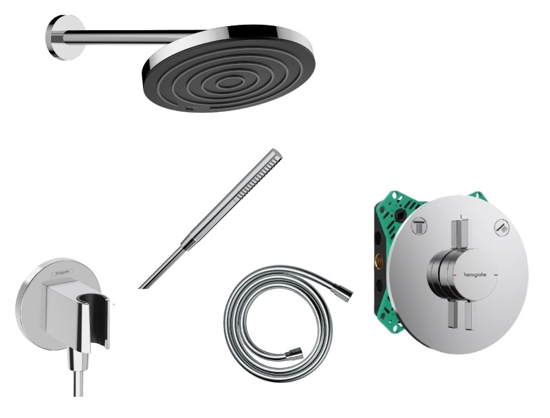 Hansgrohe DuoTurn S zestaw podtynkowy z deszczownicą Pulsify S 26x26 kompletny chrom połysk 75418000NAT02