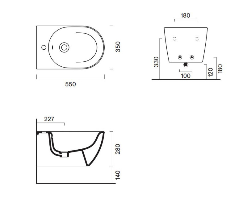 Catalano Sfera bidet wiszący 55x35 biały matowy Cataglaze 0518551021